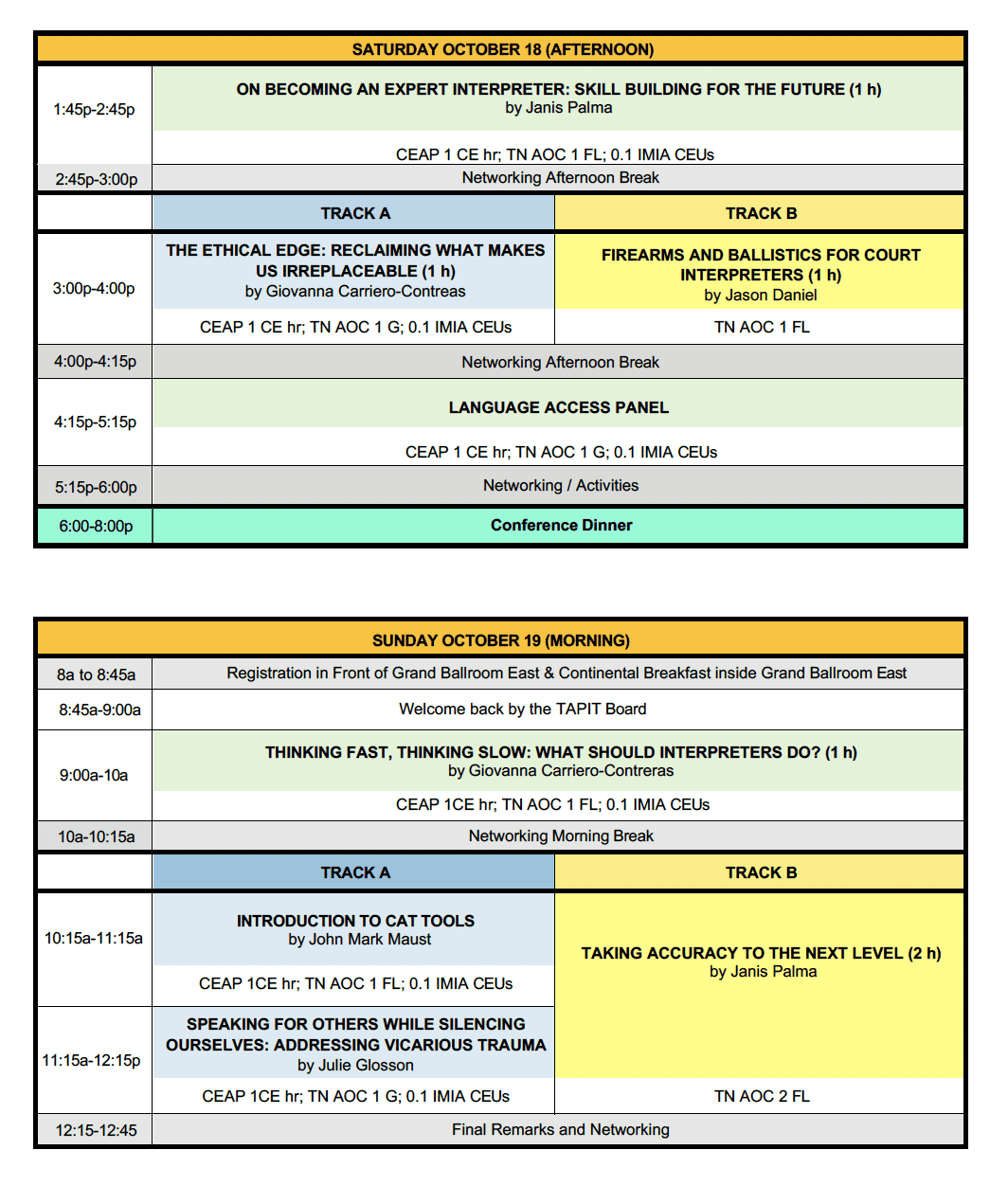 TAPIT 2024 Schedule page 2 TAPIT 2024 Schedule page 2